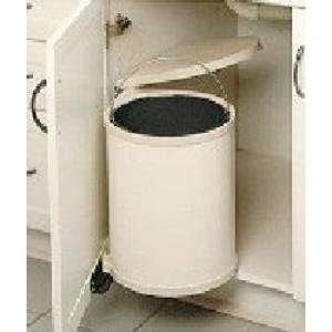  14 Liter Round Pivot Out Container, White