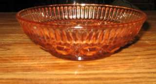 FEDERAL GLASS WINDSOR PINK BUTTON & CANE BOWL  