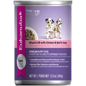  Eukanuba Mixed Grill with Chicken & Beef for Puppies   12 