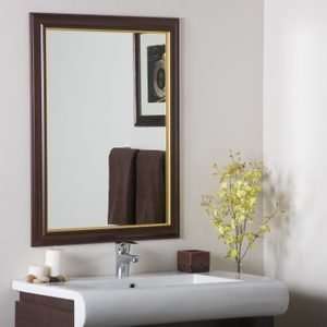  Brown and Gold Backed Frameless Wall Mirror