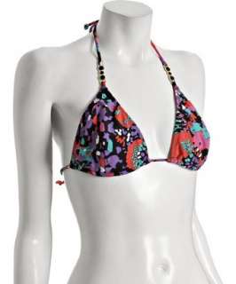 style #311679301 Rock and Roll Floral sliding triangle halter bikini 