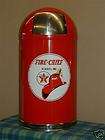 TEXACO FIRE CHIEF GARBAGE TRASH CAN   RED   FREE SHIP*