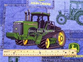 New John Deere Fabric BTY Denim Patch Tractor Farm  