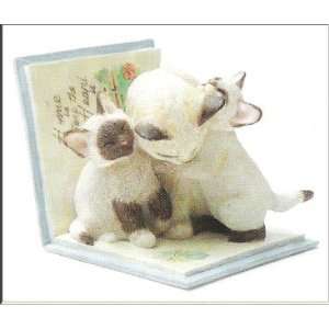   Heart Is Siamese Cats Mother and Kittens Figurine 