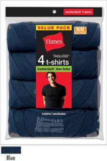   Comfort Soft Dyed Crew T Shirts Undershirts   4 Pack   2165BL  