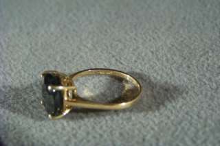 WOW ANTIQUE 10 K YELLOW GOLD BOLD BLACK ONYX BAND RING  