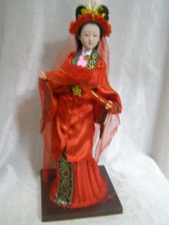 High art beautiful chinese embroider silk doll statue  