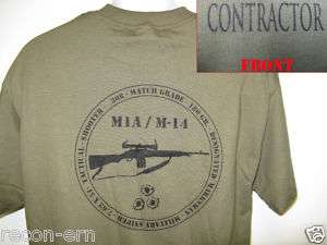 PVT MILITARY CONTRACTOR T SHIRT/ M14 M1A RIFLE  