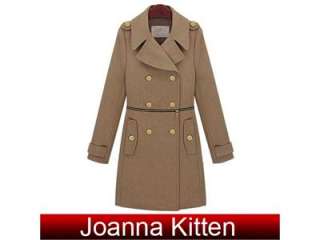 Stylish Womens Wool Long Jacket D Breast Coat New trench coat outwear 