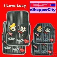 Love Lucy Front & Rear PVC Car Floor Mats 4 Pcs Set  