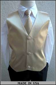 NEW CHAMPAGNE VEST BOW TIE OR LONG TIE / FOR TUXEDO & SUIT  