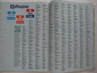 1993 CHRYSLER MOPAR Dealer Directory Road Atlas USA  