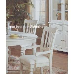   Coastal Comfort Dining Arm Chair in shabby white Furniture & Decor