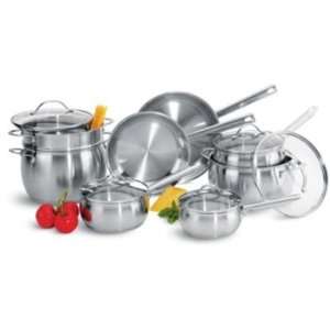  Exeter Classic Brushed Stainless 13 Piece Cookware Set 