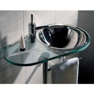   Aqua Laminated Transparent Glass Counter Top 