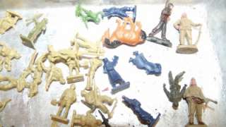   Marx Green Plastic Infantry Army Military Figure Lot & Cowboy Horse