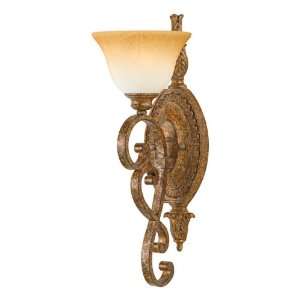Quoizel BQ8601AQ Belle Epoque 21 Inch One Light Sconce with Amber Leaf 