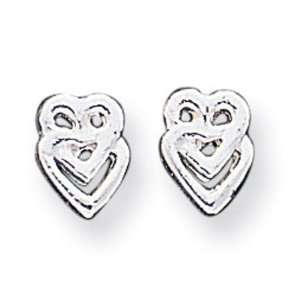  925 Sterling Silver Solid Heart Love Post Stud Earrings Jewelry