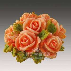 H28 Soft Silicone Handmade Soap Candle Mold Mould   Rose Flowers 