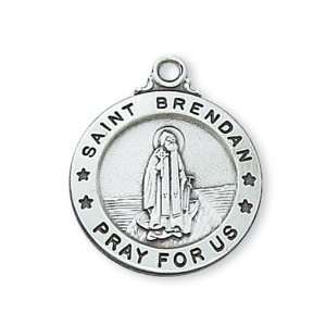  St. Brendan Sterling Round Medal Jewelry