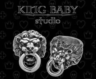 King Baby Studios LIONS HEAD RING Sterling silver 925  