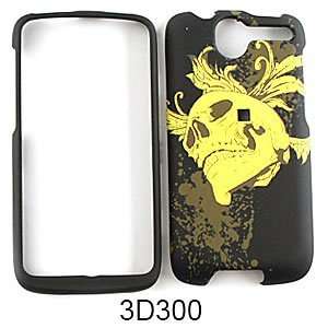 FOR HTC DESIRE CASE COVER SKIN 3D TATTOOS SKULLS YELLOW 