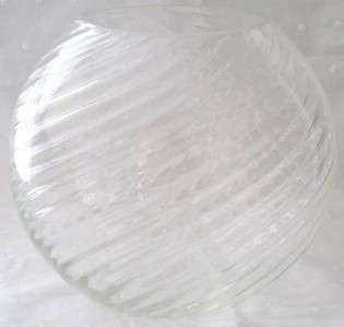Vintage Crystal Glass Optic Swirl Vase Rose Bowl  