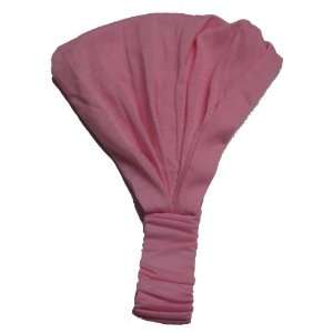    Soft Pink Solid Cotton Wide Pre Tie Headband
