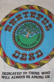   vtg 80s 1982 1983 Oakland GRATEFUL DEAD t shirt * INDIAN bill graham