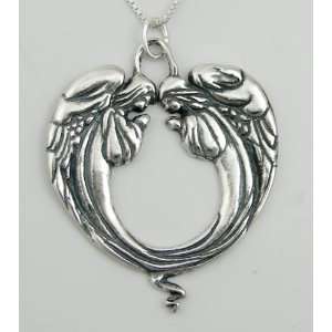   Angels Pendant Beautifully Done in Sterling Silver Made in America