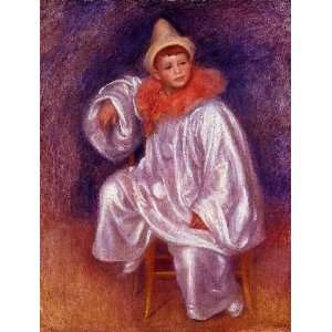   painting name The White Pierrot Jean Renoir, by Renoir PierreAuguste