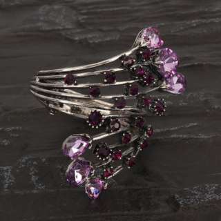 Stylish Elegant Charming Purple Glass Style Rhinestone Bangle 