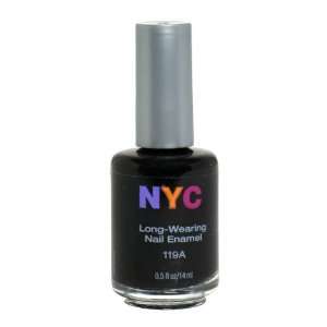 New York Color Long Wearing Nail Enamel, Black Lace Creme, 0.45 Fluid 