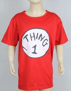   IN THE HAT THING 1 Or 2 Kids Red T shirt Shirt Costume Cotton Youth