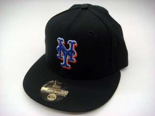 New York Mets Black Blue Grey Under Brim New Era Fitted Cap Kids Size 