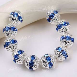 material crystal glass silver plated function small hole spacer beads 