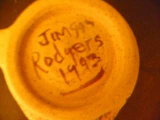 Jim Rodgers Clay Man Face Fairy Hand Made Pottery Mug  