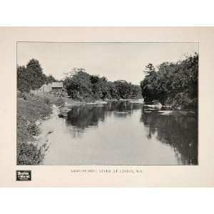  1903 Ammonoosuc River Lisbon New Hampshire B/W Print 