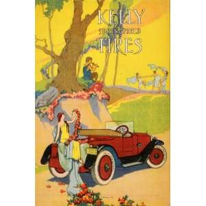   Ad Kelly Springfield Tires Dance Flute Automobile   Original Print Ad