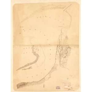  Civil War Map Approaches to Grand Gulf, Miss. / From a 