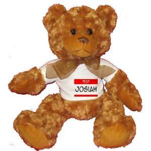   my name is JOSIAH Plush Teddy Bear with WHITE T Shirt Toys & Games