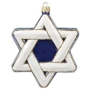    Jewish Star of David Polish Glass Holiday Ornament