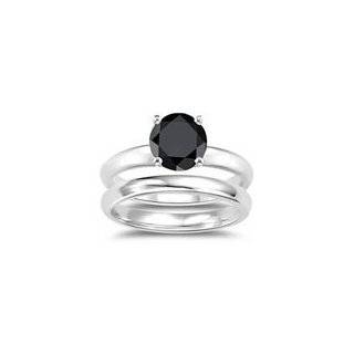 00 Ct Black Diamond Engagement Ring Set in Sterling Silver