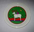Houze Staffordshire England Dessert Plate Christmas White Reindeer 