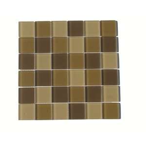   Tile, 2 by 2 Inch Tile on a 12 by 12 Inch Mosaic Mesh, Desert Matte
