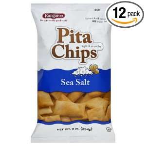 Kangaroo Pita Chips, Sea Salt, 9 Ounce (Pack of 12)  
