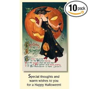   Greetings At Halloween Halloween Cards Pack of 10 Cards with Envelopes