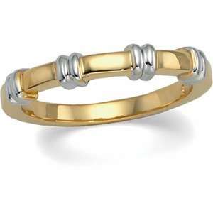  Gents 14K Yellow/White Gold Two Tone Duo Band Jewelry