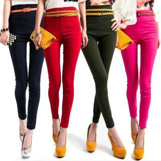 Womens High Waist Leggings Stretchy Pencil Pants/Trousers Free 