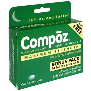 Compoz Nighttime Sleep Aid, Maximum Strength, Soft Gel Liquid Capsules 